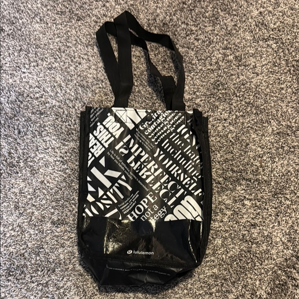 Lululemon Black and White Tote Bag